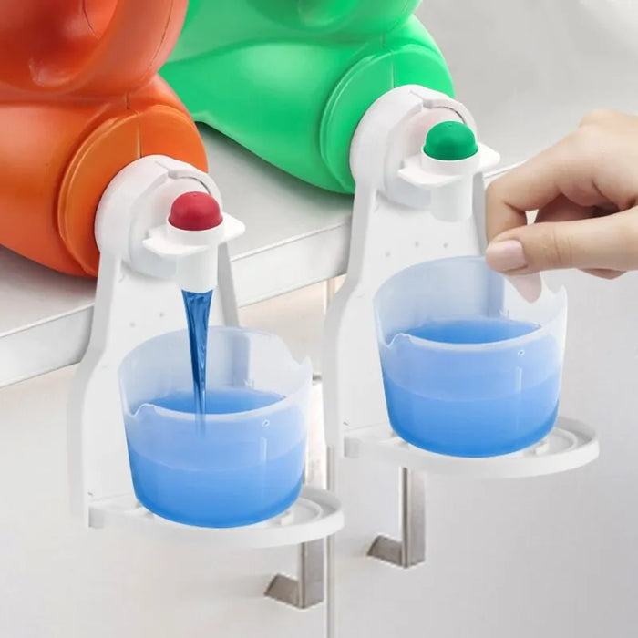 2 PCS Laundry Detergent Universal White Organizer Soap Dish Accessories Drip Collector Cup Holder Fabric Softener Rack Spill