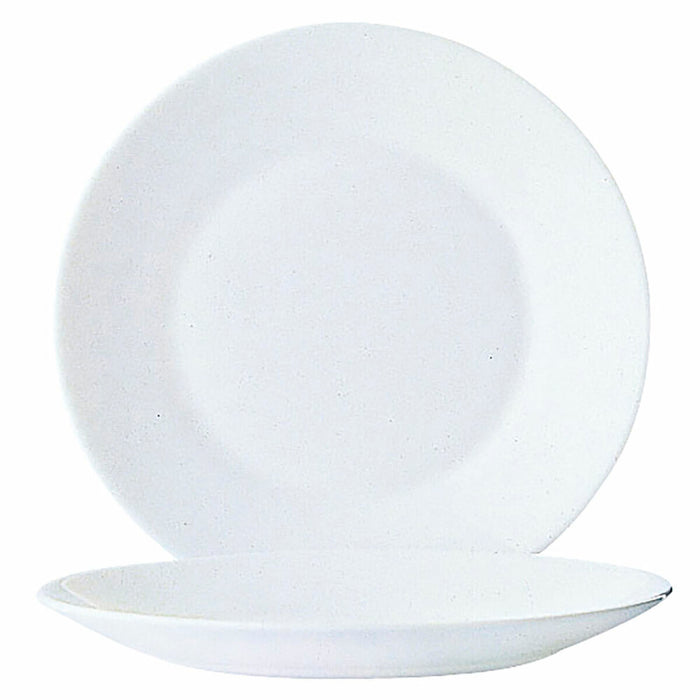 Plate set Arcoroc Restaurant White Glass (Ø 23,5 cm) (6 uds)