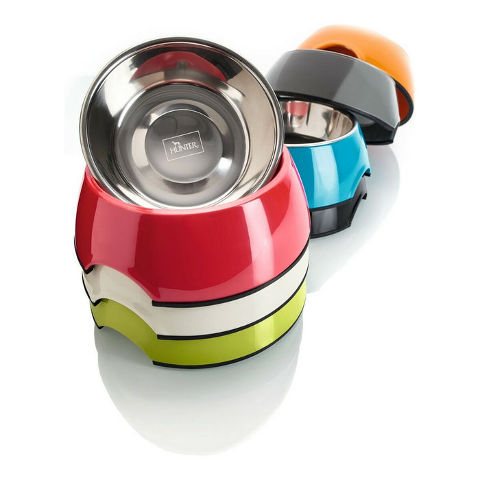 Dog Feeder Hunter Melamin Stainless steel Blue 160 ml (14,5 x 14,5 x 7 cm)