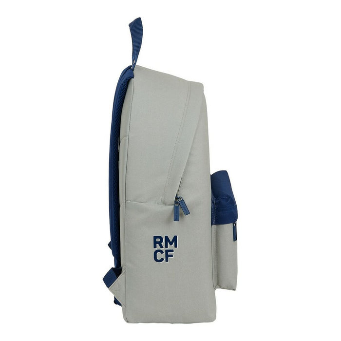 School Bag Real Madrid C.F. Stone Grey Navy Blue (33 x 42 x 15 cm)