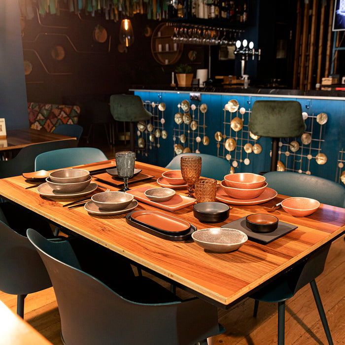 Flat Plate Bidasoa Gio Squared Terracotta Plastic 18 x 18 cm