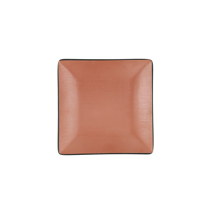 Flat Plate Bidasoa Gio Squared Terracotta Plastic 18 x 18 cm