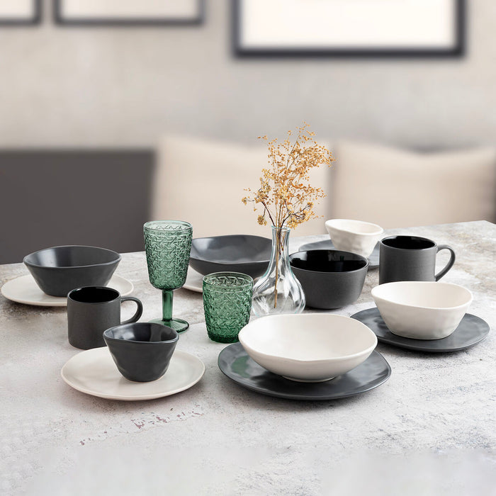 Flat Plate Bidasoa Cosmos White Ceramic Ø 23 cm