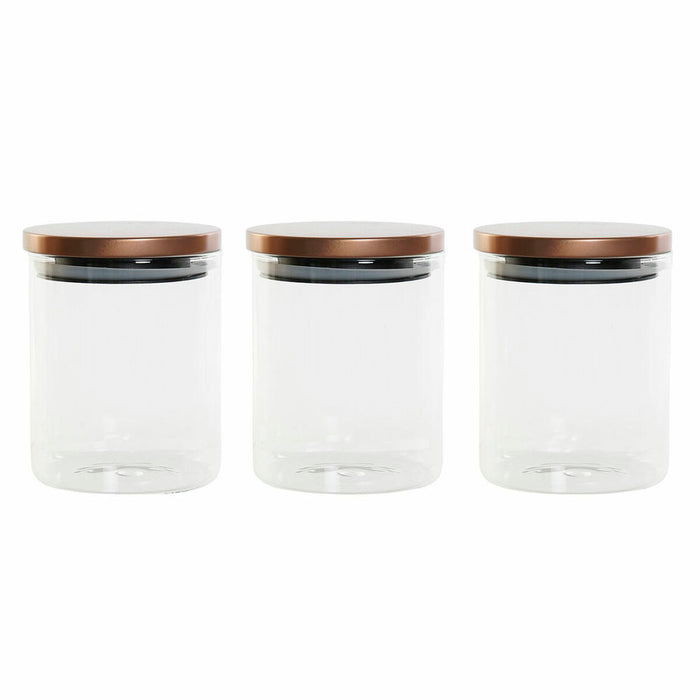 3 Tubs DKD Home Decor Multicolour Transparent Copper 10 x 10 x 13 cm