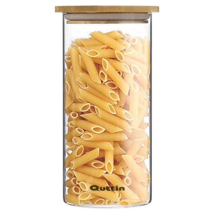 Tin Quttin Bamboo Borosilicate Glass Stackable (10 x 21 cm)