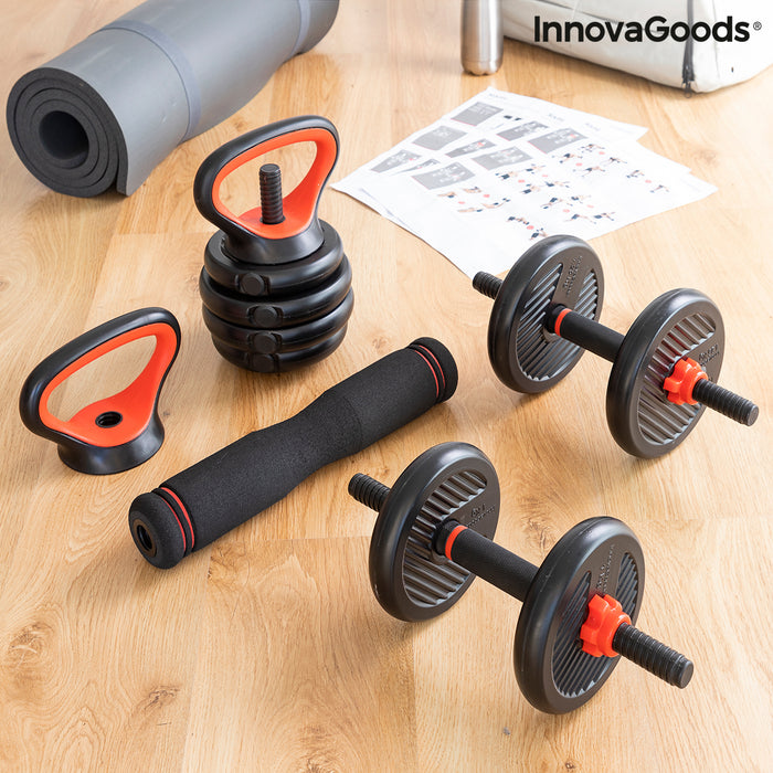 6-in-1 set of adjustable weights with exercise guide sixfit innovagoods