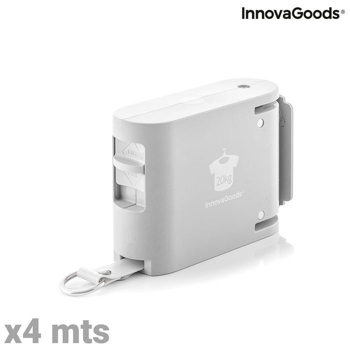 Retractable Clothes Line Raclox InnovaGoods Black Grey ABS Plastic (Refurbished A+)