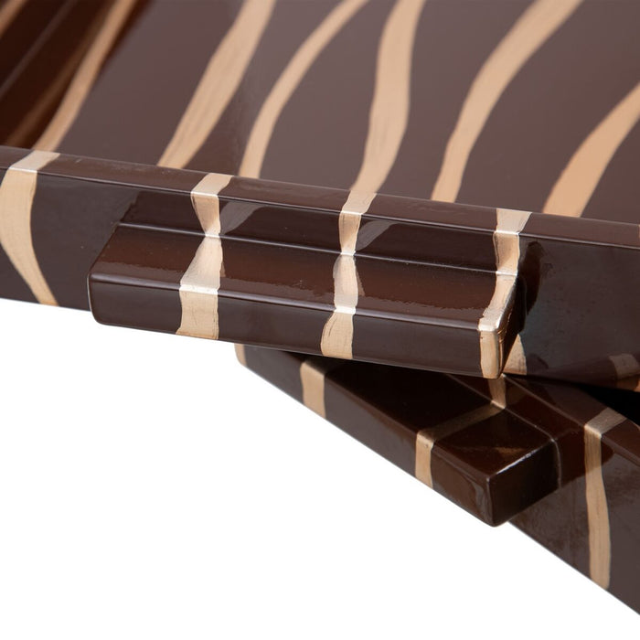 Tray 45 x 33 x 4,5 cm Golden Brown DMF (2 Units)