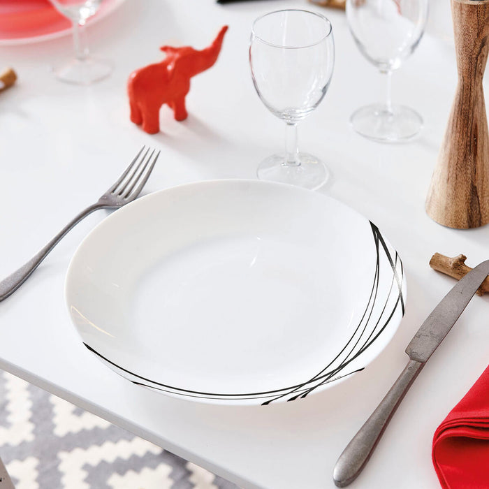 Flat Plate Arcopal Domitille Negro Bicoloured Glass 25 cm (12 Units)