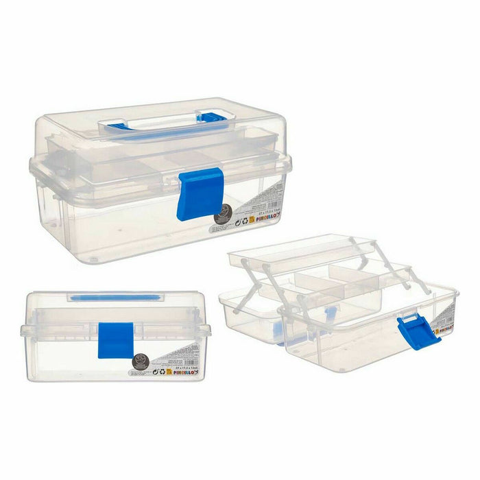 Multi-use Box Blue Transparent Plastic 27 x 13,5 x 16 cm (12 Units)