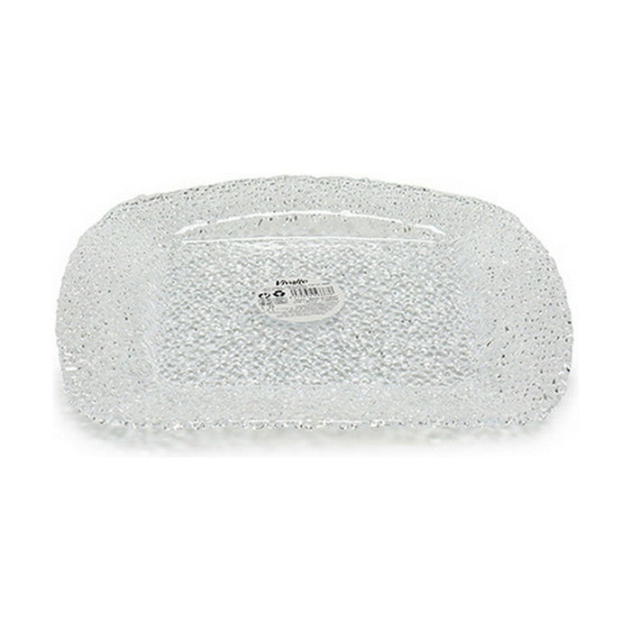 Flat plate Glamour Transparent Glass 27 x 2,5 x 27 cm (6 Units)