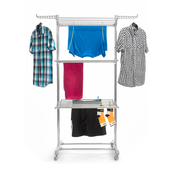 Folding Vertical Clothes Dryer with Wheels Folver InnovaGoods 24 Bars (Refurbished B)