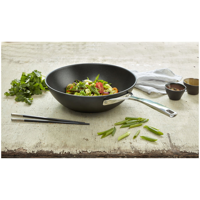 DEMEYERE Alu Pro 5 30 cm / 12 inch Aluminum Wok Flat Bottom