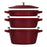 STAUB Stackable Set Stackable Set Large 4 Piece Cast Iron, Grenadine-Red