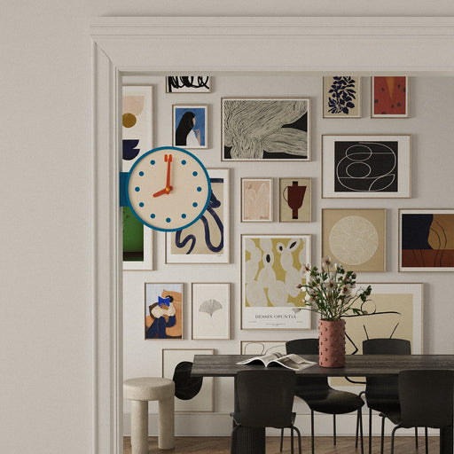 Blue Corner View Clock