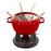 STAUB Specialities Cast Iron Fondue Set, Cherry