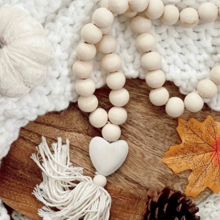 ‘Love’ Beads - Whitewash