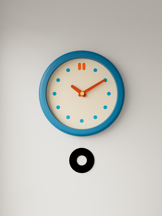 Vintage Round Blue Clock