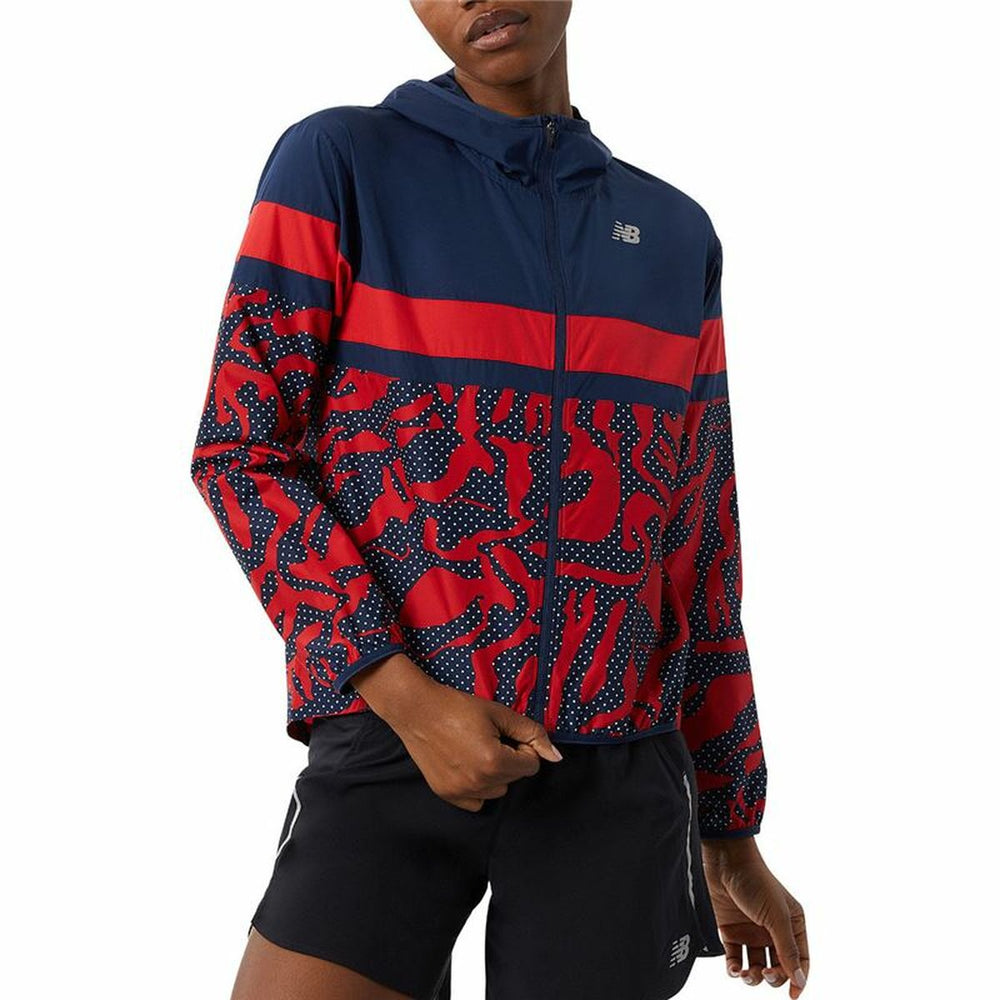 Women's Sports Jacket New Balance Printed Accelerate Blue