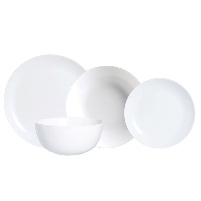 Dinnerware Set Luminarc Diwali White Glass 19 Pieces