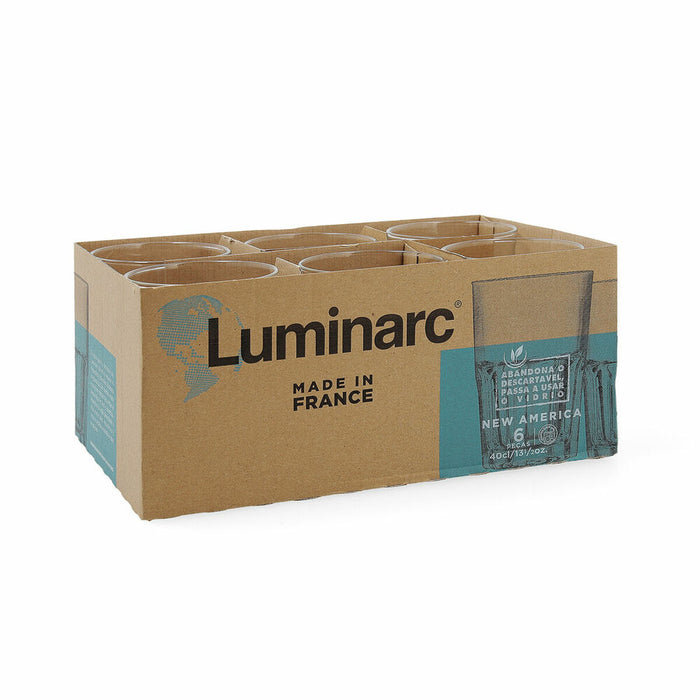 Glass Luminarc New America Pav Transparent Glass 400 ml (6 Units) (Pack 6x)