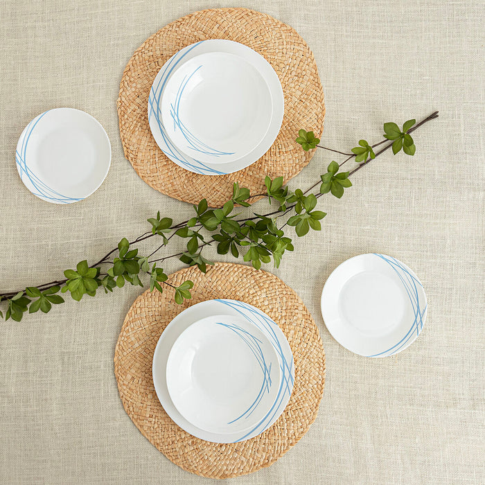 Dinnerware Set Arcopal Domitille Blue Glass 12 Pieces