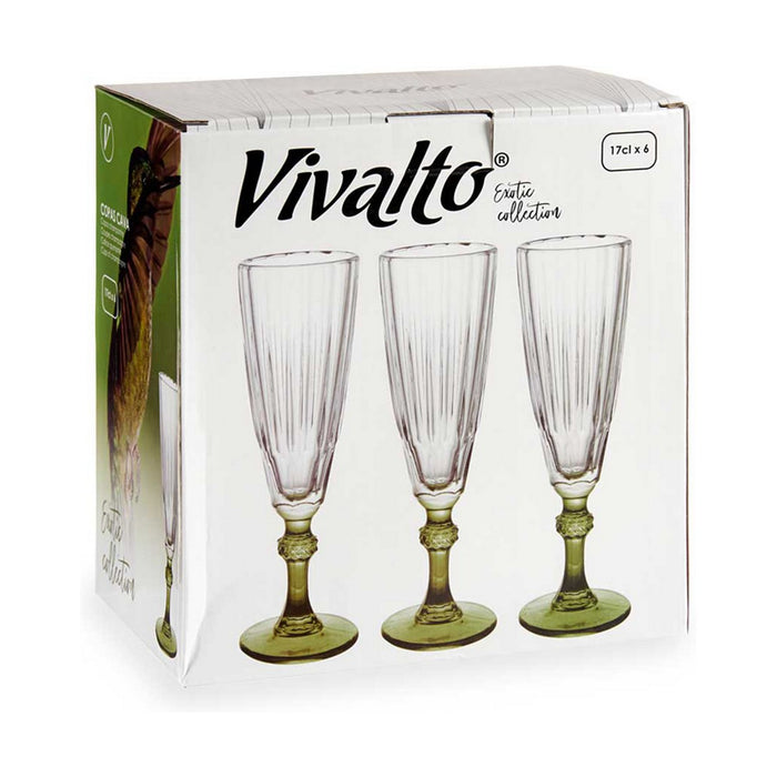 Champagne glass Exotic Crystal Green 6 Units (170 ml)