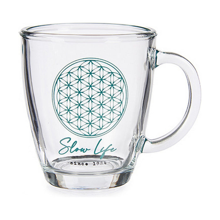 Mug Slow Life Transparent Glass (320 ml) (6 Units)