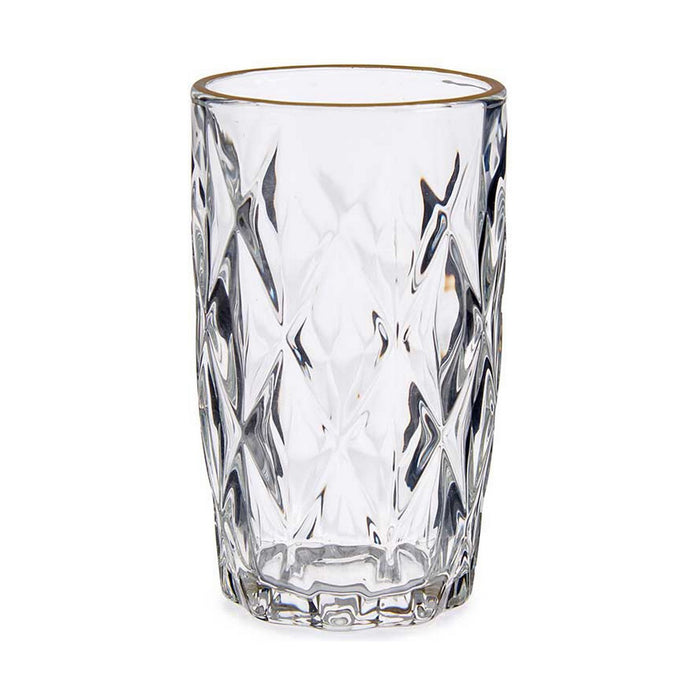 Glass Diamond Golden Transparent Glass 6 Units (340 ml)