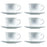 Set of Mugs with Saucers Luminarc Trianon (6 pcs) White Glass 220 ml 6 Pieces