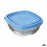 Square Lunch Box with Lid Duralex FreshBox Blue 150 ml 9 x 9 x 4 cm (12 Units)