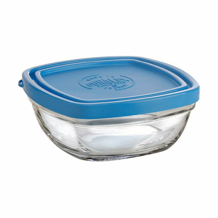 Square Lunch Box with Lid Duralex FreshBox Blue 300 ml 11 x 11 x 5 cm (12 Units)