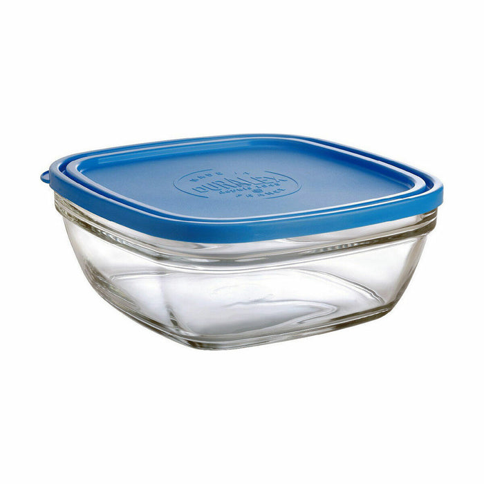 Square Lunch Box with Lid Duralex FreshBox Blue 2 L 20 x 20 x 8 cm (8 Units)