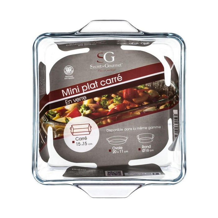 Serving Platter Secret de Gourmet Crystal Transparent (15 x 15 cm)