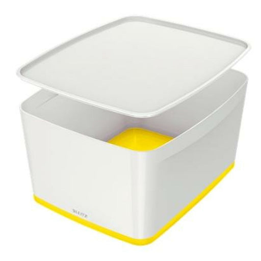 Storage Box Leitz MyBox WOW With lid Yellow White ABS 31,8 x 19,8 x 38,5 cm