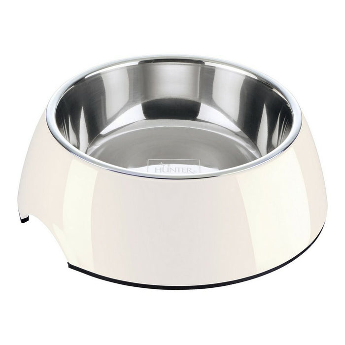 Dog Feeder Hunter Melamin Stainless steel White 350 ml (18,5 x 18,5 x 9,5 cm)