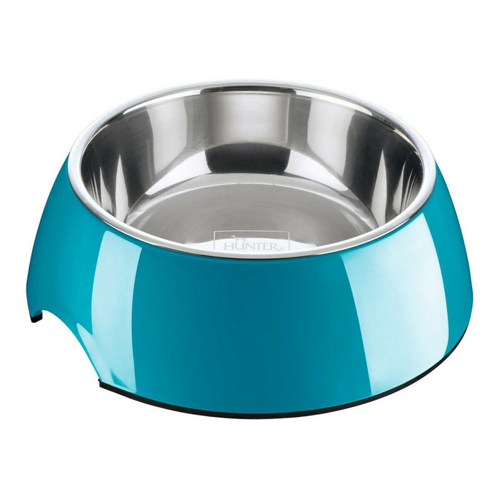 Dog Feeder Hunter Melamin Stainless steel Blue 350 ml (18,5 x 18,5 x 9,5 cm)