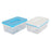 Rectangular Lunchbox with Lid White & Blue High