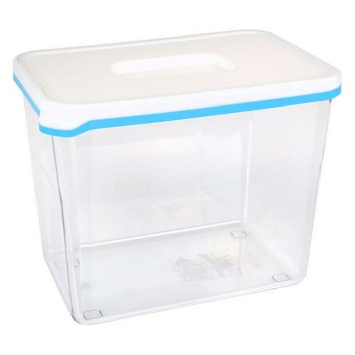 Rectangular Lunchbox with Lid White & Blue High