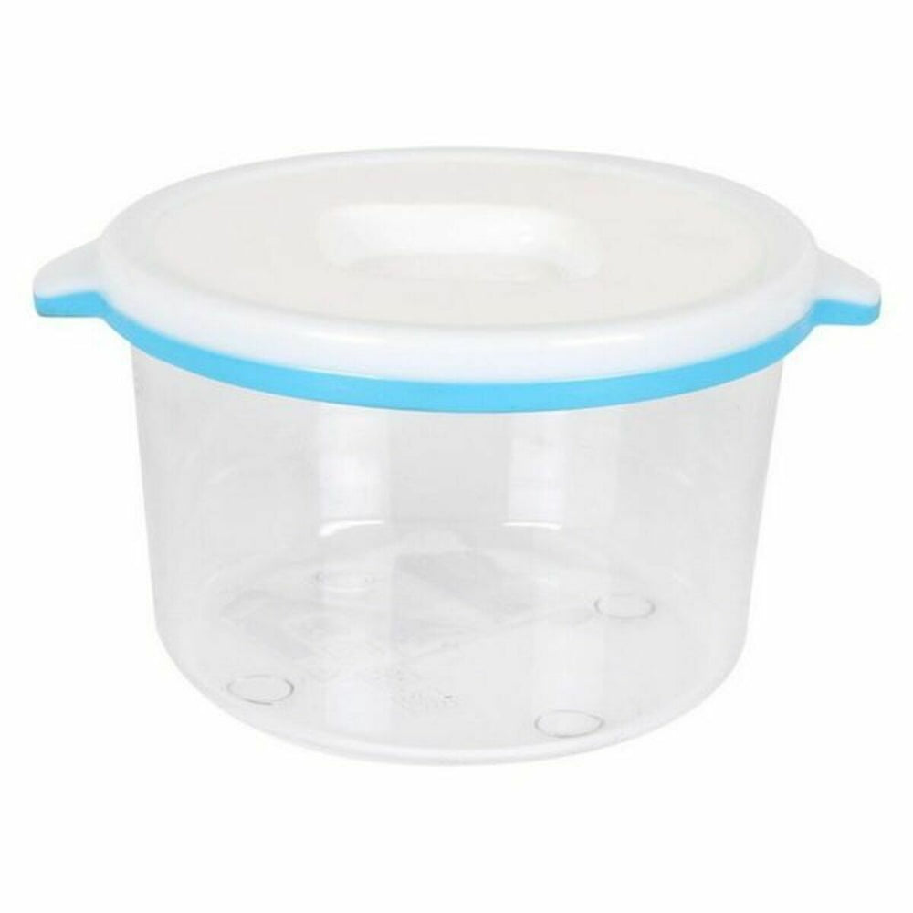 Round Lunch Box with Lid White & blue 250 ml