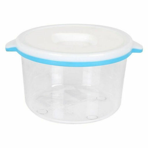 Round Lunch Box with Lid White & blue 250 ml