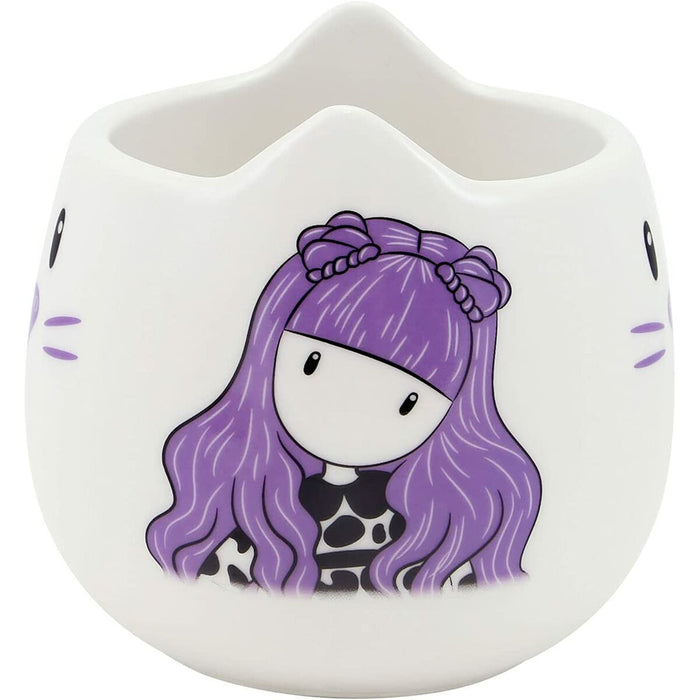 Set Gorjuss Smitten kitten Cup Coasters 2 Pieces Ceramic Black White