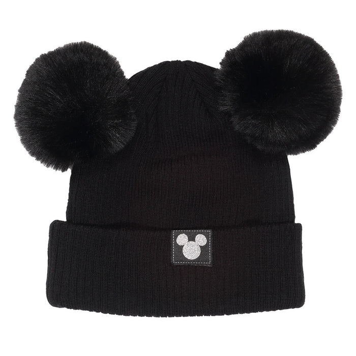 Hat Mickey Mouse Double Pom Black