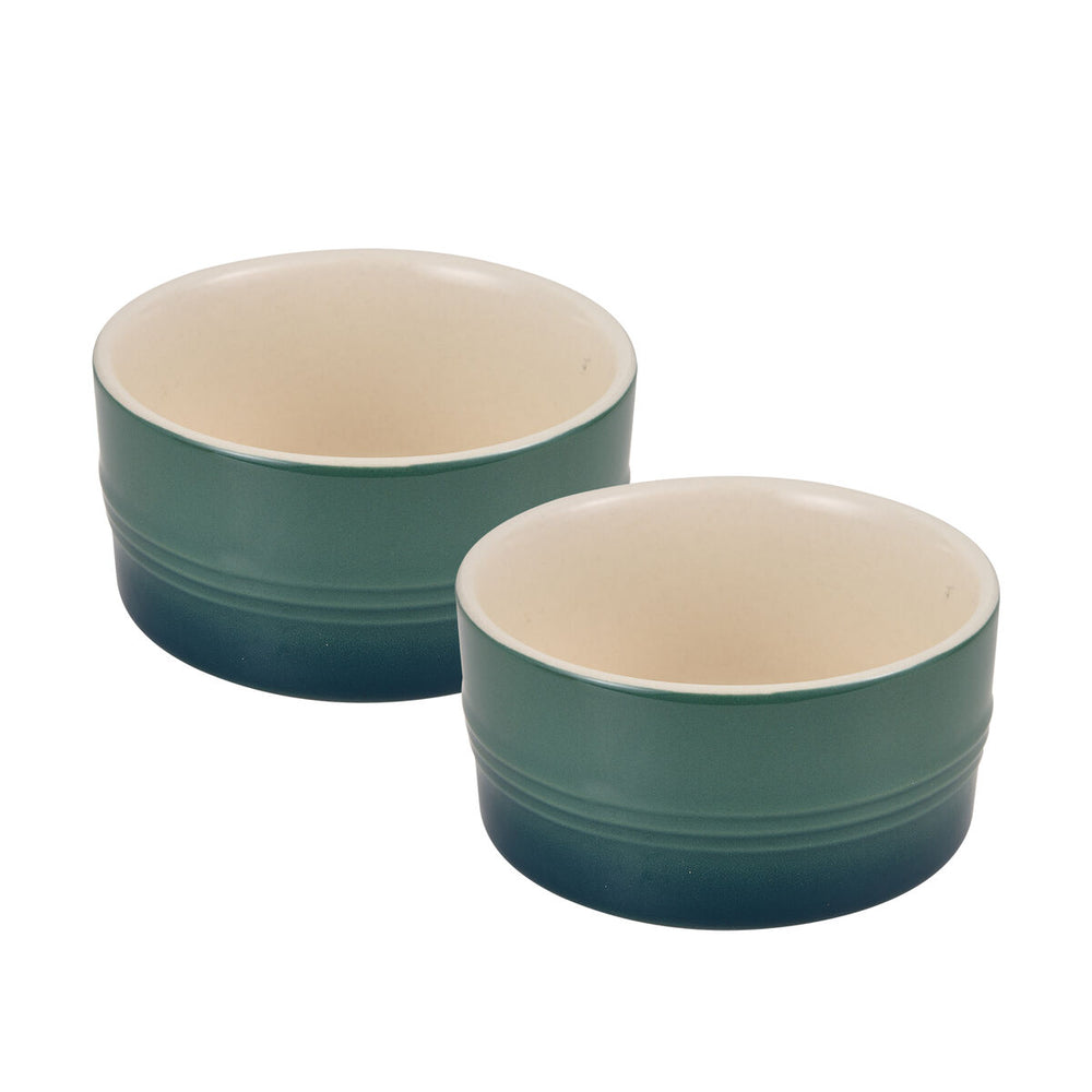 Set of bowls Bergner EXCALIBUR Green Cream Stoneware