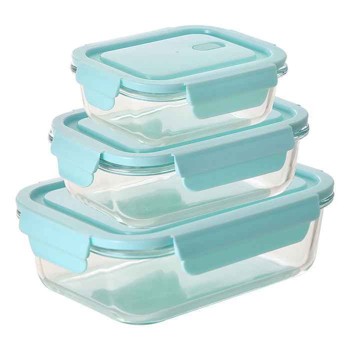 Set of lunch boxes San Ignacio Menorca Rectangular Borosilicate Glass 3 Pieces