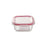 Set of lunch boxes Bergner Q4052 Borosilicate Glass Squared Red (3 pcs)