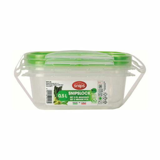 Lunch box Snips 500 ml Hermetically sealed 14,7 x 14,7 x 7 cm (2 Units)