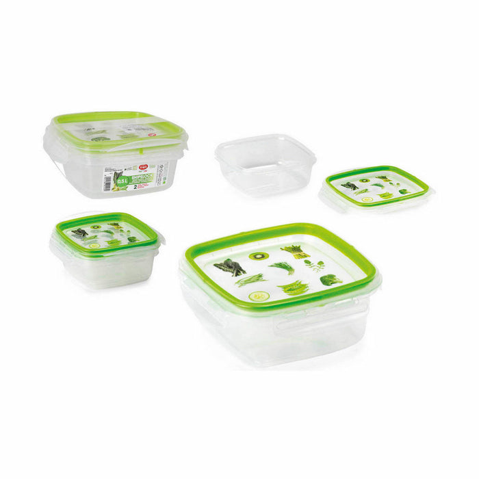 Lunch box Snips 500 ml Hermetically sealed 14,7 x 14,7 x 7 cm (2 Units)