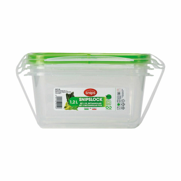 Lunch box Snips Hermetically sealed 1,2 L Rectangular (12 Units)