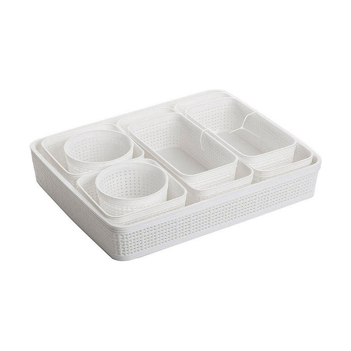 Basket set Dem Plastic 9 Pieces (34 x 28 x 6 cm)